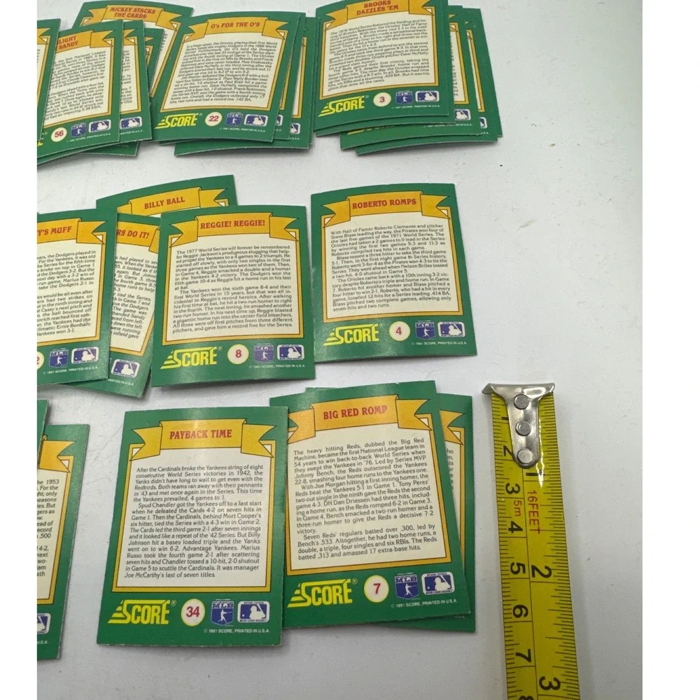 1991 Score World Series Trivia Baseball‎ Cards Lot Lenticular Motion 31 Cards